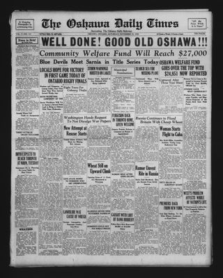 Oshawa Daily Times, 22 Nov 1930