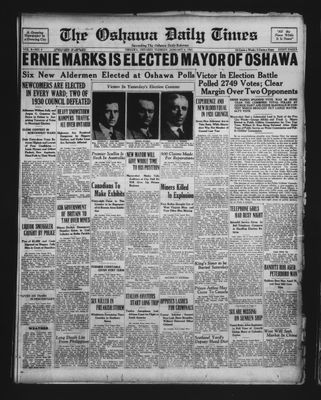 Oshawa Daily Times, 6 Jan 1931