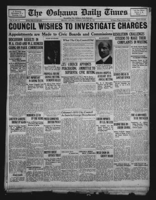 Oshawa Daily Times, 20 Jan 1931