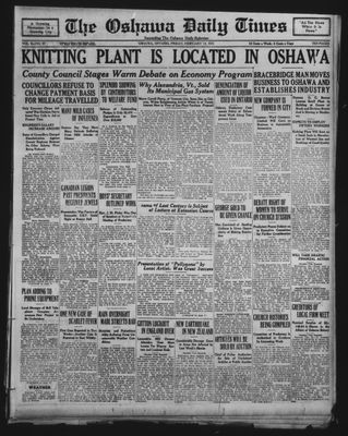 Oshawa Daily Times, 13 Feb 1931