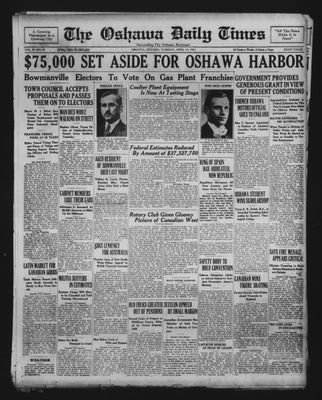 Oshawa Daily Times, 14 Apr 1931