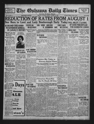 Oshawa Daily Times, 14 Aug 1931