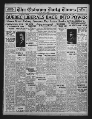 Oshawa Daily Times, 25 Aug 1931