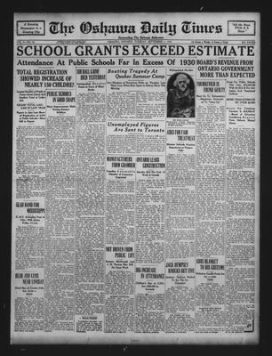 Oshawa Daily Times, 1 Sep 1931