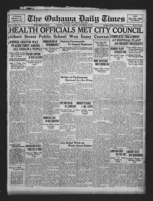 Oshawa Daily Times, 10 Nov 1931