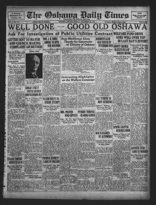 Oshawa Daily Times, 20 Nov 1931