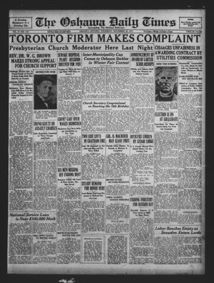 Oshawa Daily Times, 26 Nov 1931