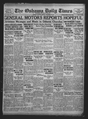 Oshawa Daily Times, 21 Dec 1931