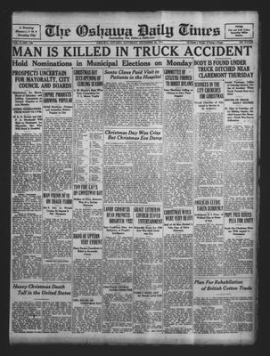 Oshawa Daily Times, 26 Dec 1931