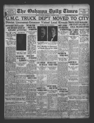 Oshawa Daily Times, 13 Jan 1932