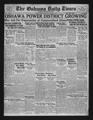 Oshawa Daily Times, 11 Aug 1932