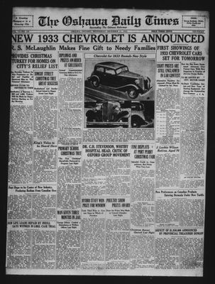 Oshawa Daily Times, 21 Dec 1932