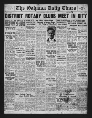 Oshawa Daily Times, 8 Jul 1940