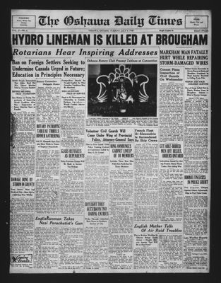 Oshawa Daily Times, 9 Jul 1940