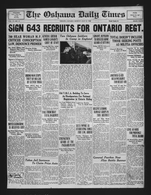 Oshawa Daily Times, 22 Jul 1940