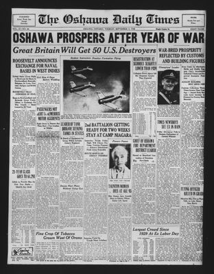 Oshawa Daily Times, 3 Sep 1940