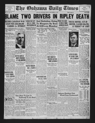 Oshawa Daily Times, 6 Sep 1940