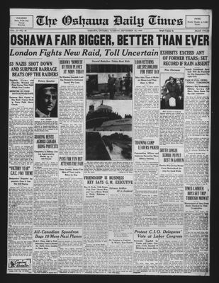 Oshawa Daily Times, 10 Sep 1940