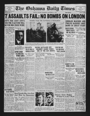 Oshawa Daily Times, 18 Sep 1940