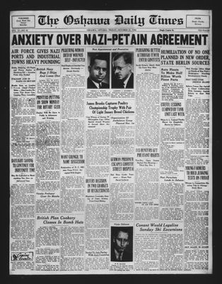 Oshawa Daily Times, 25 Oct 1940