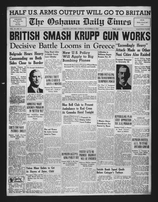 Oshawa Daily Times, 8 Nov 1940