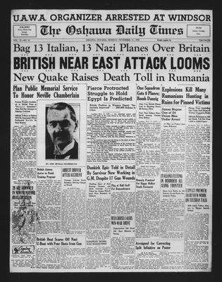 Oshawa Daily Times, 11 Nov 1940