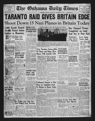 Oshawa Daily Times, 14 Nov 1940