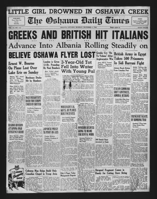 Oshawa Daily Times, 9 Dec 1940