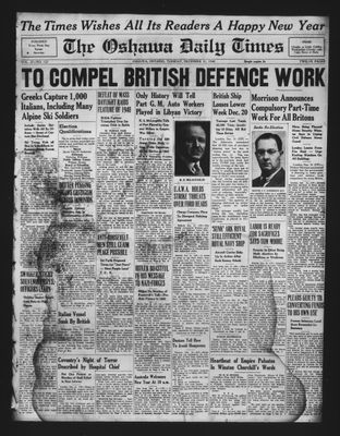 Oshawa Daily Times, 31 Dec 1940