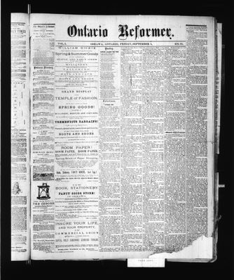 Ontario Reformer, 1 Sep 1871