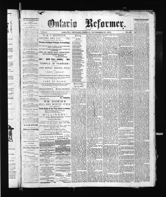 Ontario Reformer, 17 Nov 1871