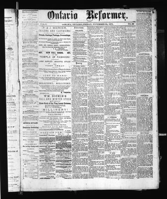 Ontario Reformer, 24 Nov 1871