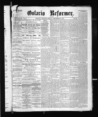 Ontario Reformer, 8 Dec 1871