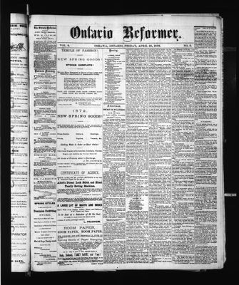 Ontario Reformer, 19 Apr 1872