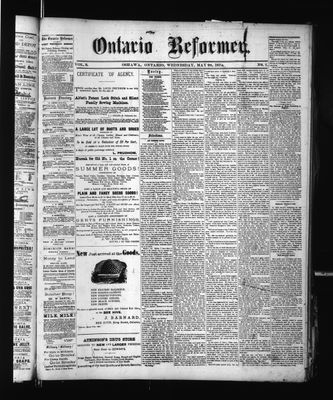 Ontario Reformer, 28 May 1873