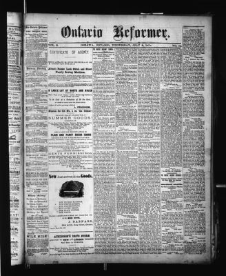 Ontario Reformer, 9 Jul 1873