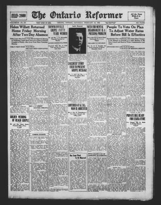 Ontario Reformer, 18 Feb 1922