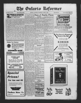 Ontario Reformer, 8 Jun 1922