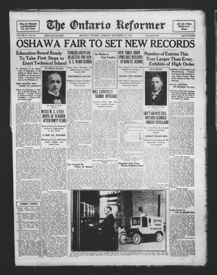 Ontario Reformer, 12 Sep 1922