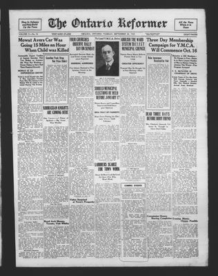 Ontario Reformer, 26 Sep 1922