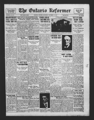 Ontario Reformer, 14 Oct 1922