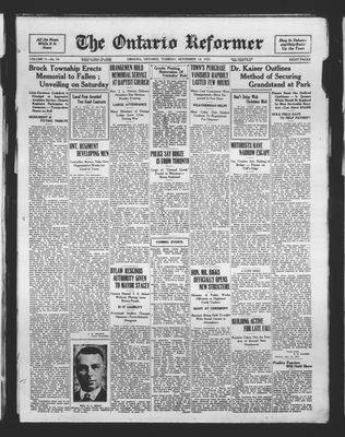 Ontario Reformer, 14 Nov 1922