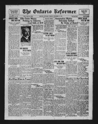 Ontario Reformer, 19 Dec 1922