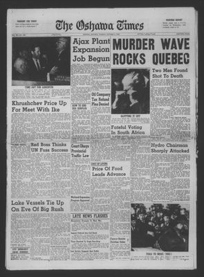 The Oshawa Times, 4 Oct 1960