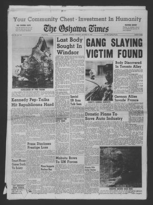 The Oshawa Times, 27 Oct 1960