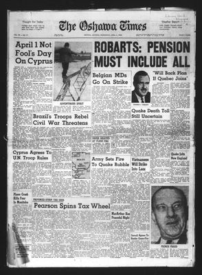 Oshawa Times (1958-), 1 Apr 1964