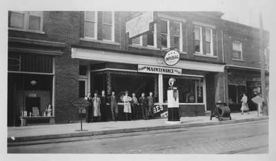 Men Standing in Front of the Oshawa Maintenance Garage (Moffatt Motor Sales)