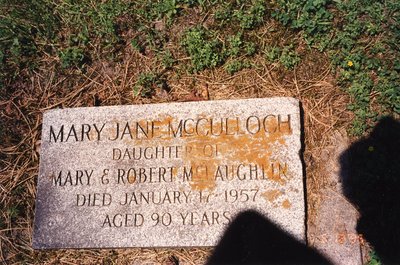 LH0608 Headstone for Mary Jane McCullough (Daughter of Robert McLaughlin)