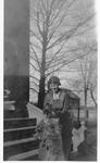 Emily Irene Morphy with dog on steps