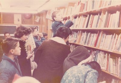 Library bookmobile interior